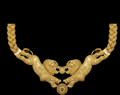 Leo Lions - Necklace with gold wires Leo Lions - Necklace with gold wires