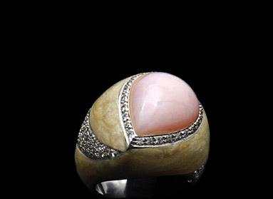 Pink Opal framed with diamonds Pink Opal framed with diamonds